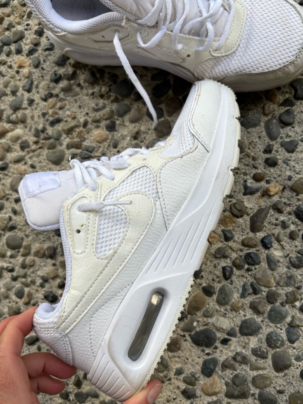 Nike Air Women's White Mesh & off white Leather Air-Style Sneakers
